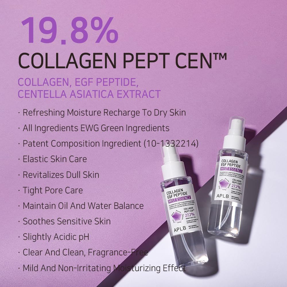 Mitrinošs sejas mists APLB Collagen EGF Peptide Mist Essence