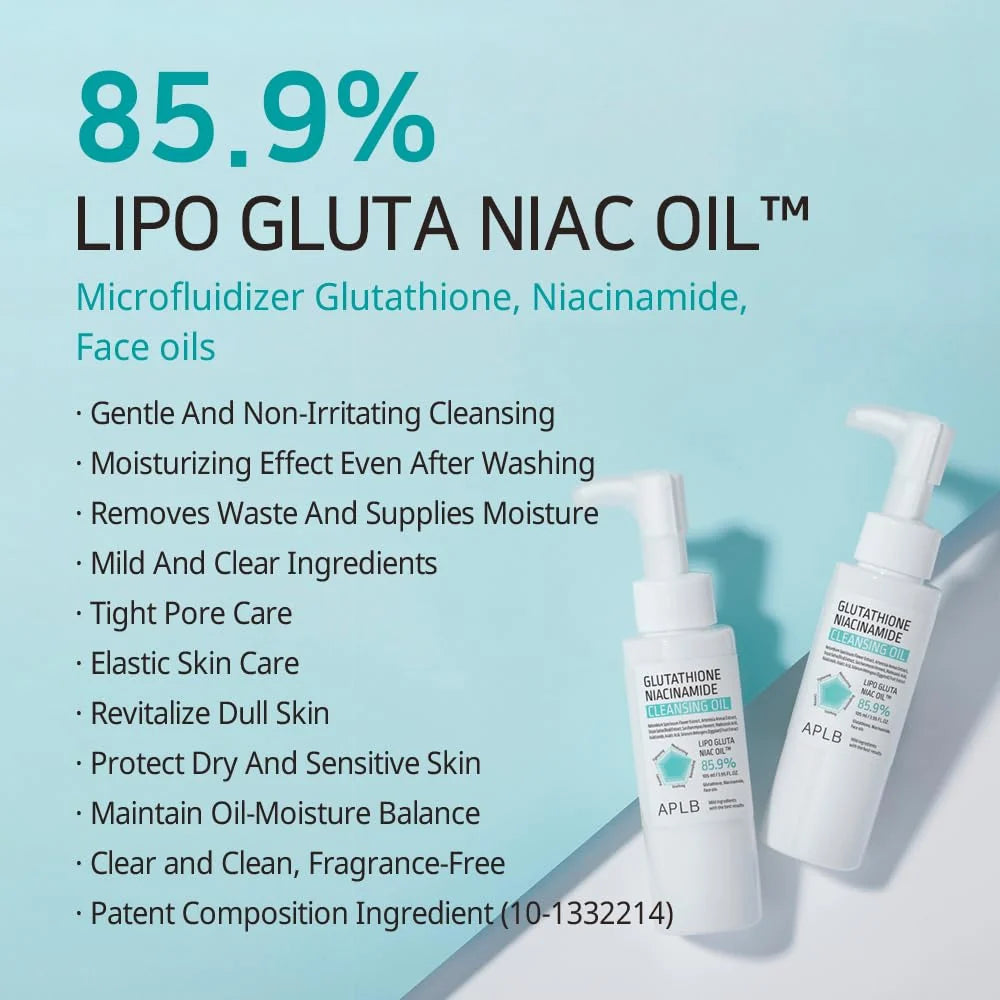 Attīrošā eļļa ar glutationu APLB Glutathione Niacinamide Cleansing Oil