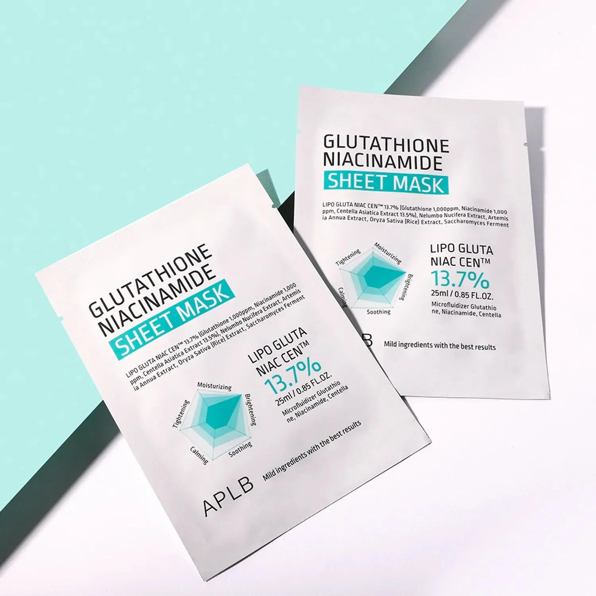 Auduma sejas maska ar glutathionu APLB Glutathione Niacinamide Sheet Mask