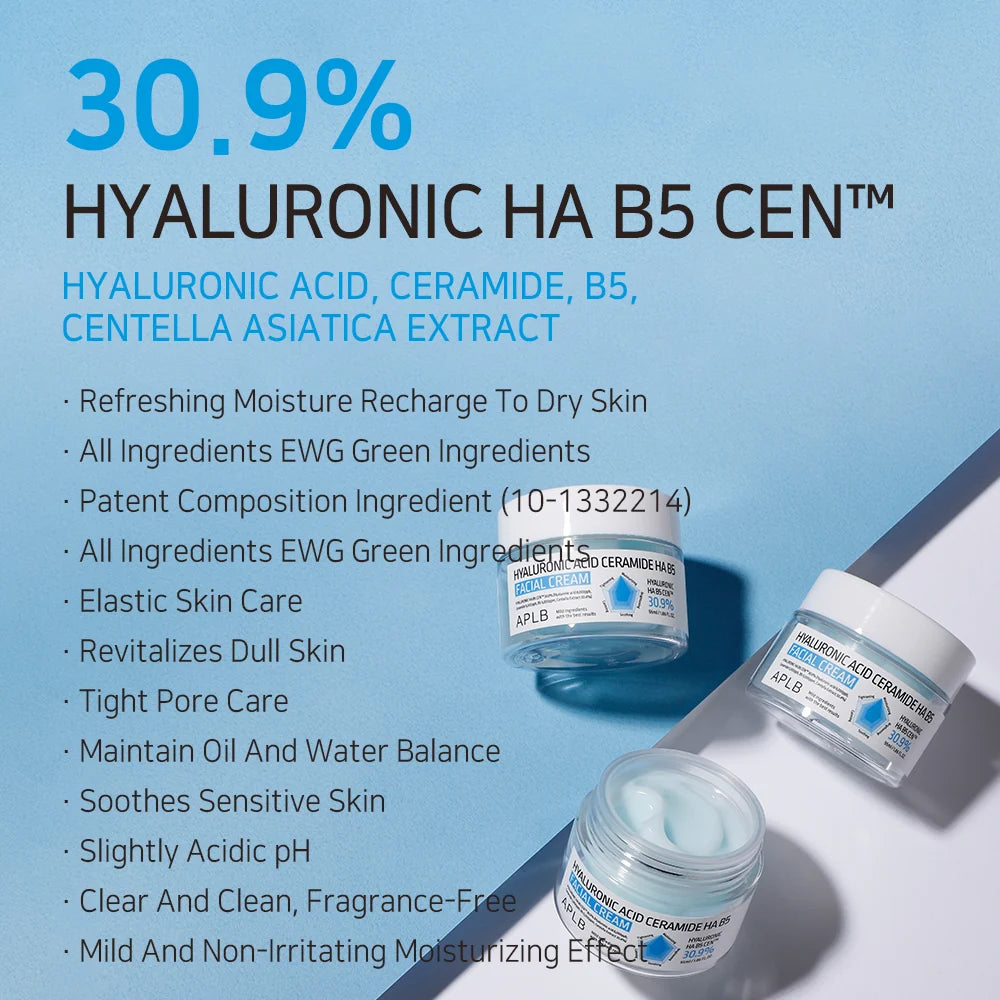 Mitrinošs sejas krēms APLB Hyaluronic Acid Ceramide HA B5 Facial Cream