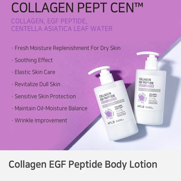 Ķermeņa losjons ādas elastībai APLB Collagen EGF Peptide Body Lotion