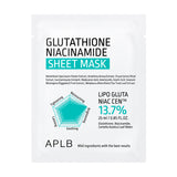 Auduma sejas maska ar glutathionu APLB Glutathione Niacinamide Sheet Mask