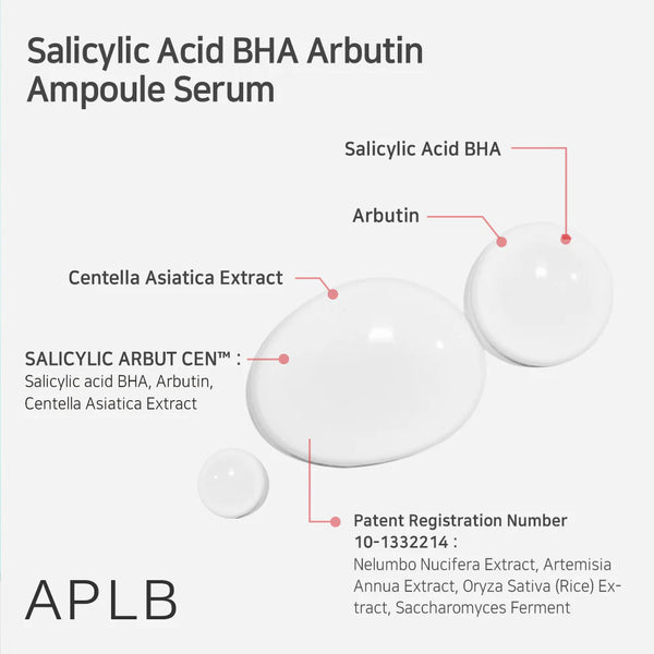 Осветляющая сыворотка для лица с салициловой кислотой и арбутином APLB Salicylic Acid BHA Arbutin Ampoule Serum