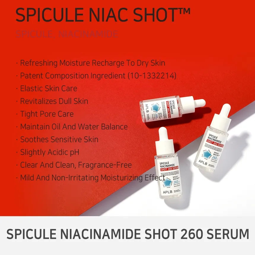 Balinošs serums ar mikrospīkulām APLB Spicule Niacinamide Shot 260 Serum