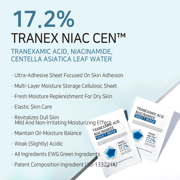 Izgaismojoša sejas maska ar niacinamīdu un centellu APLB Tranexamic Acid Niacinamide Sheet Mask