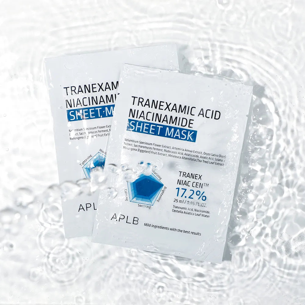 Balinoša sejas maska ar niacinamīdu un centellu APLB Tranexamic Acid Niacinamide Sheet Mask