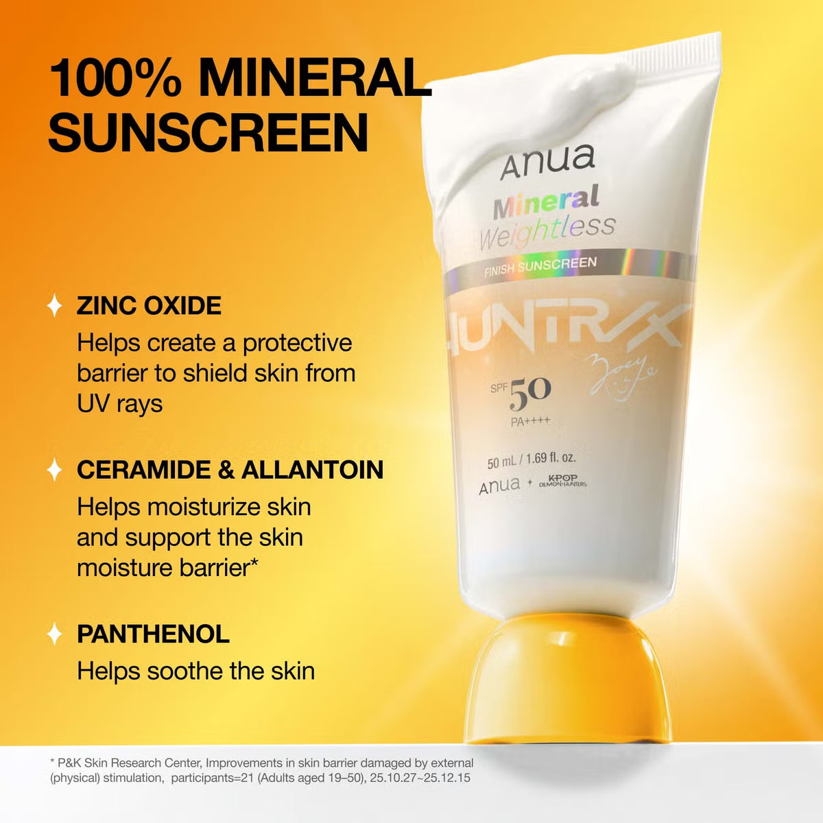 Minerāls saules aizsargkrēms Anua K-Pop Demon Hunters Mineral Weightless Finish Sunscreen