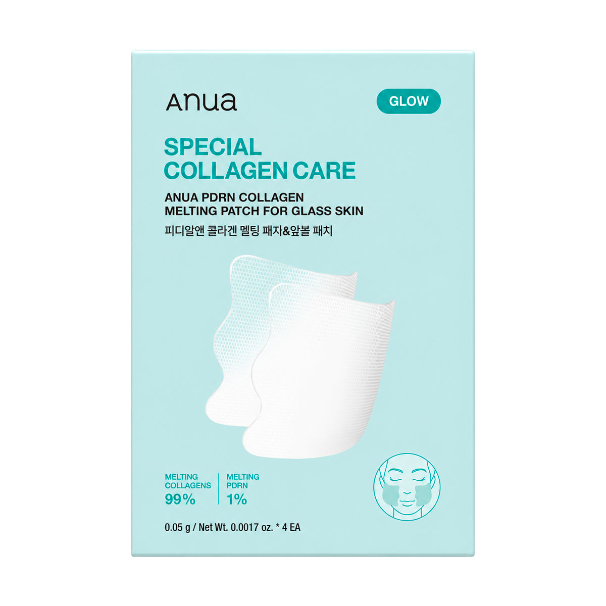 Таяющие патчи для лица Anua PDRN Collagen Melting Patch For Glass Skin