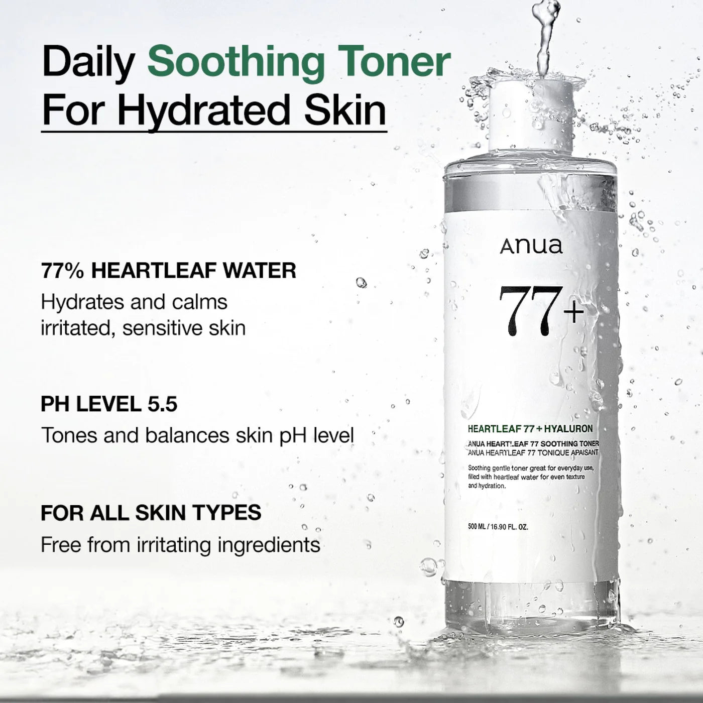 Nomierinošs toniks Anua Heartleaf 77 Soothing Toner