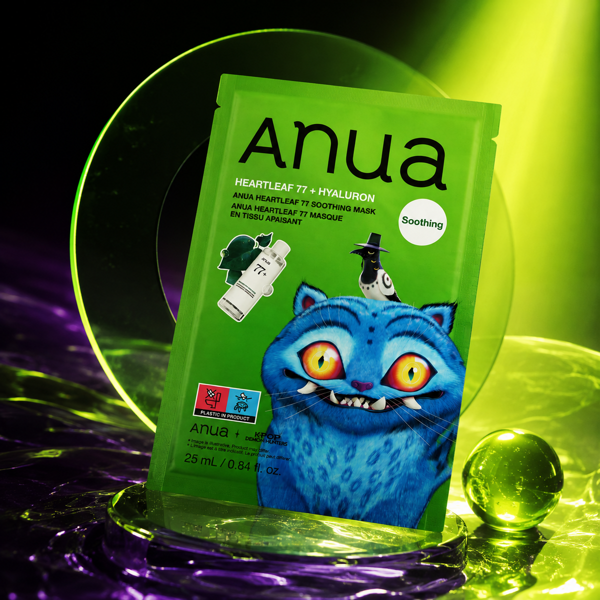 Sejas maska Anua K-Pop Demon Hunters Heartleaf 77+ Hyaluron Soothing Mask