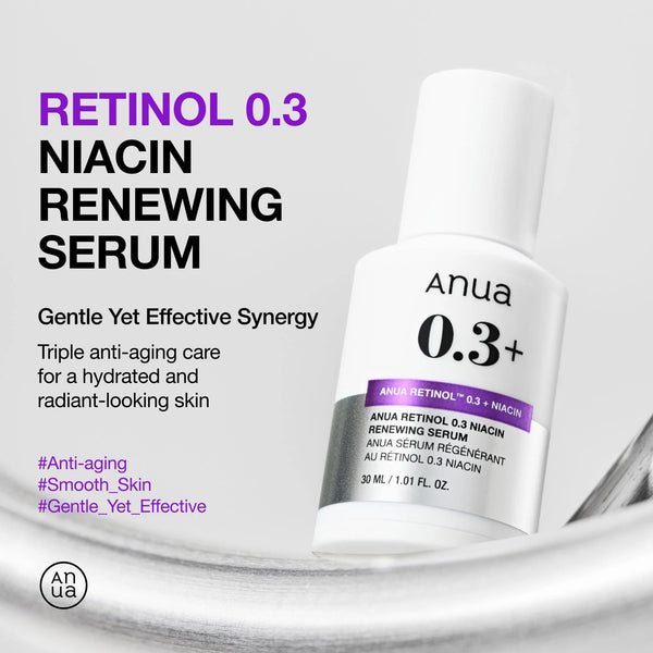 Atjaunojošs serums ar retinolu un niacinamīdu Anua Nano Retinol 0,3% + Niacin Renewing Serum