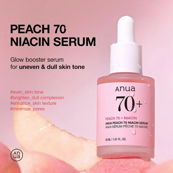 Serums ar persiku gludai un mirdzošai ādai Anua Peach 70 Niacin Serum