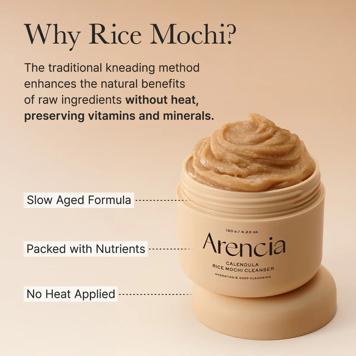 Очищающее средство с экстрактами календулы и риса Arencia Calendula Rice Mochi Cleanser