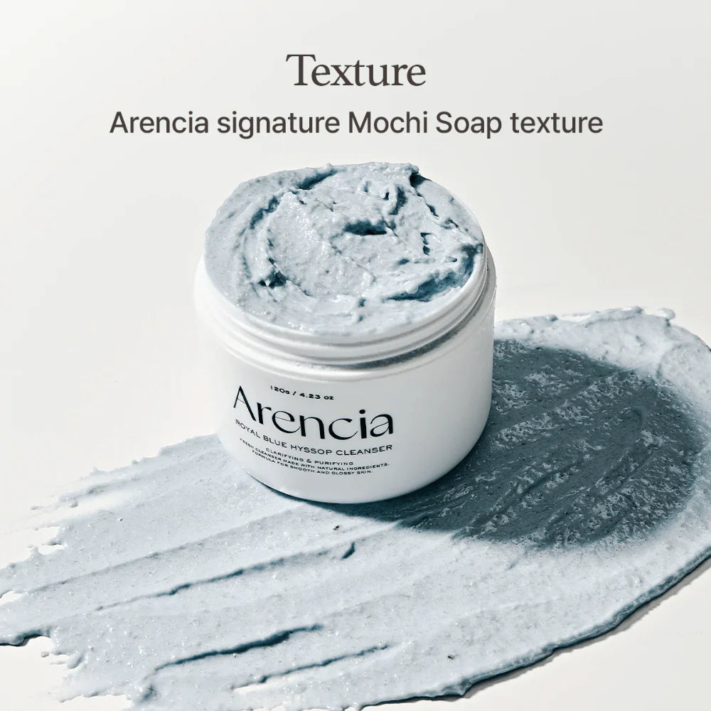 Очищающее средство с глиной и экстрактом иссопа Arencia Fresh Blue Hyssop Rice Mochi Cleanser