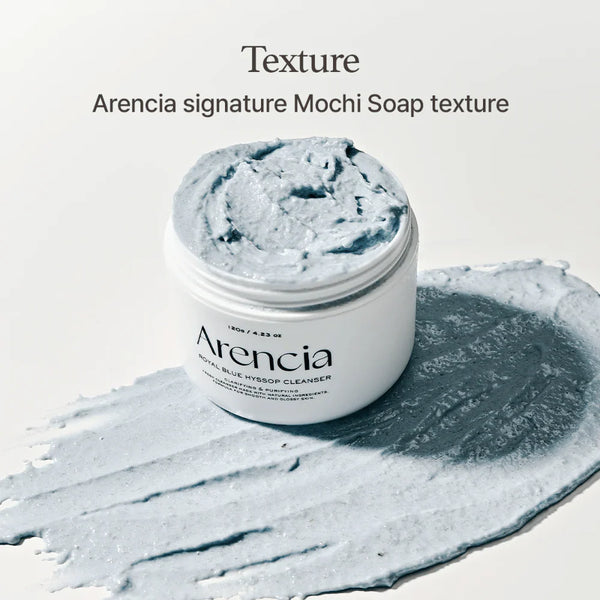Attīrošs līdzeklis ar māliem un izopa ekstraktu Arencia Fresh Blue Hyssop Rice Mochi Cleanser