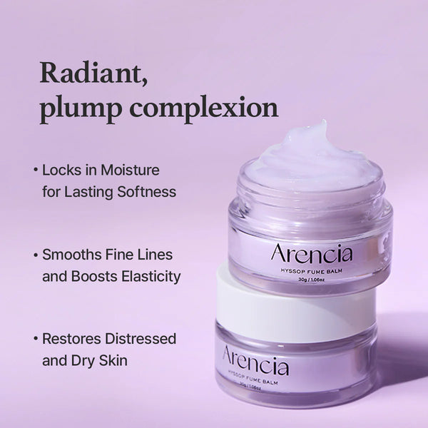Universāls barojošs balzams Arencia Hyssop Fume Balm mitrina un mīkstina ādu, uzlabo elastību un atjauno sausas ādas izskatu.