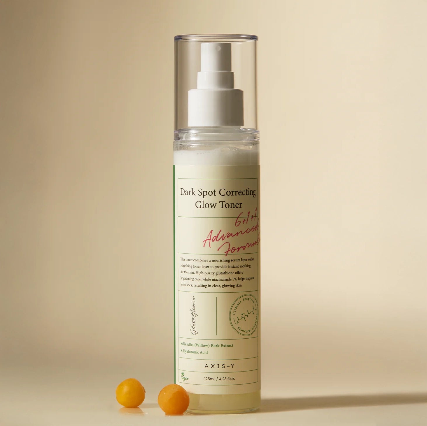 Balinošs izsmidzināmais toniks pēcaknes plankumu novēršanai Axis-Y Dark Spot Correcting Glow Toner