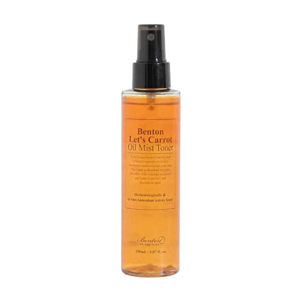 Divu tekstūru toniks ar burkānu eļļu Benton Let's Carrot Oil Mist Toner