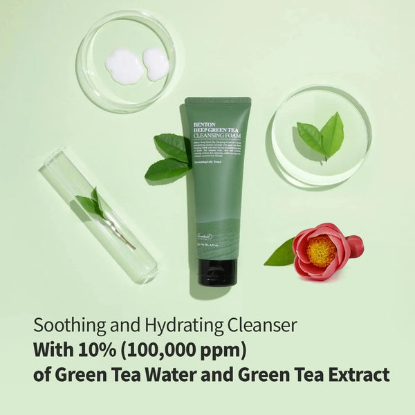 Attīrošas putas ar zaļo tēju Benton Deep Green Tea Cleansing Foam