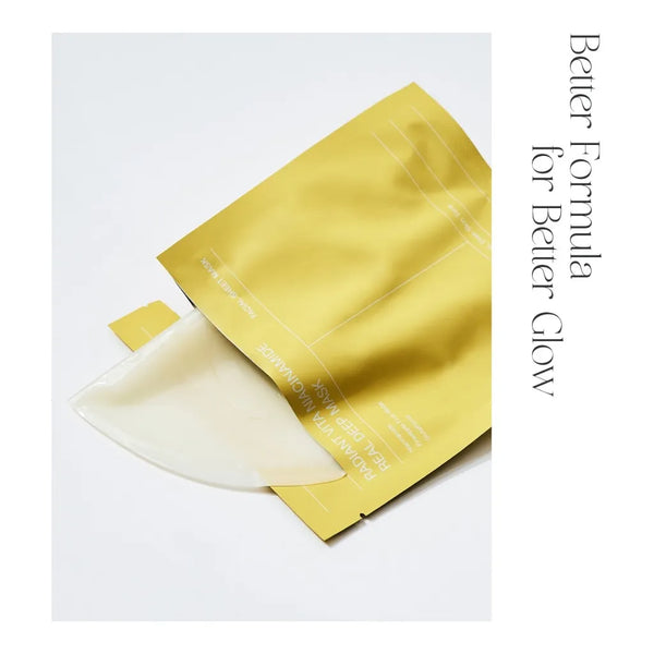 Hidrogela maska ar niacinamīdu mirdzuma piešķiršanai ādai Biodance Radiant Vita Niacinamide Real Deep Mask