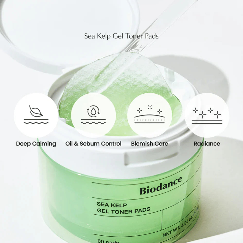 Nomierinoši gela spilventiņi Biodance Sea Kelp Gel Toner Pad
