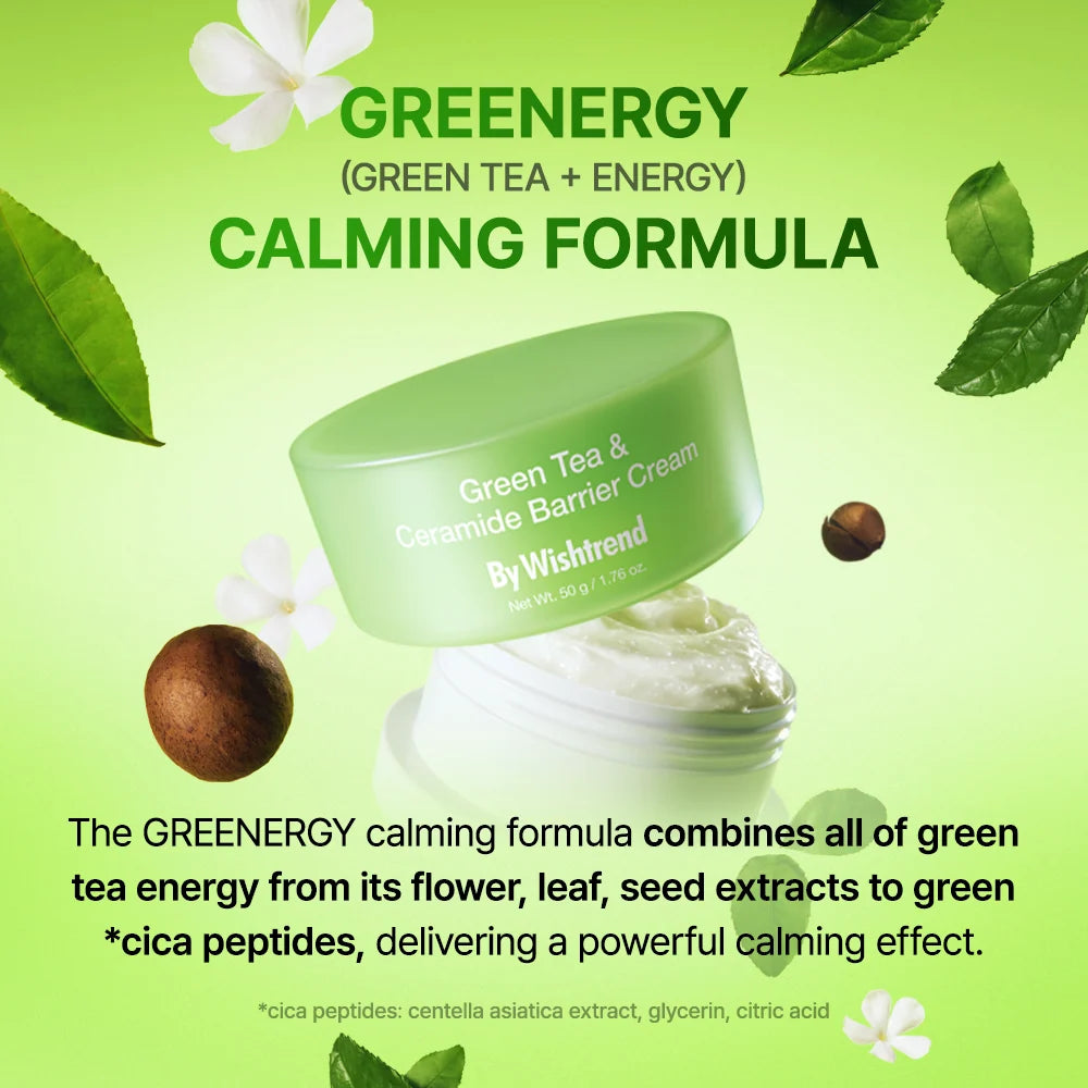 Mitrinošs krēms By Wishtrend Greentea & Ceramide Barrier Cream
