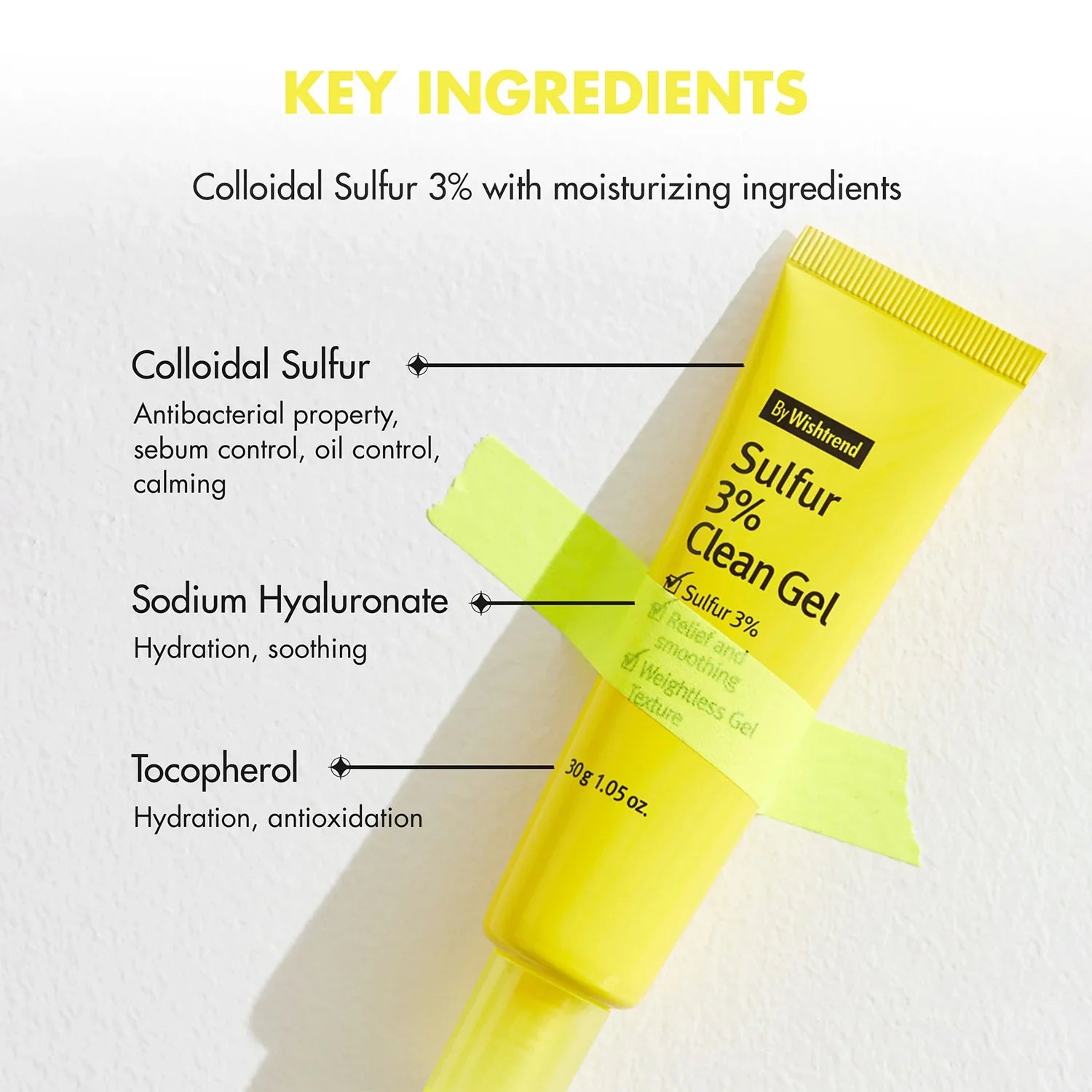 Lokālais gēls pret iekaisumiem By Wishtrend Sulfur 3% Clean Gel