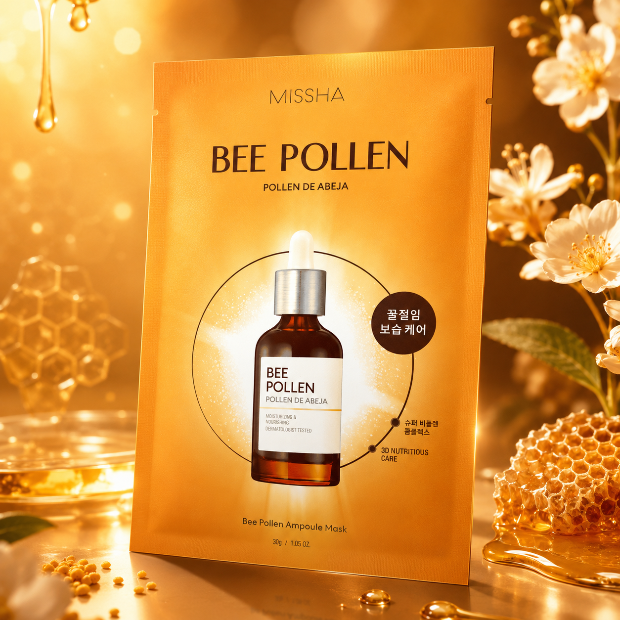 Sejas maska Missha Bee Pollen Ampouler Sheet Mask