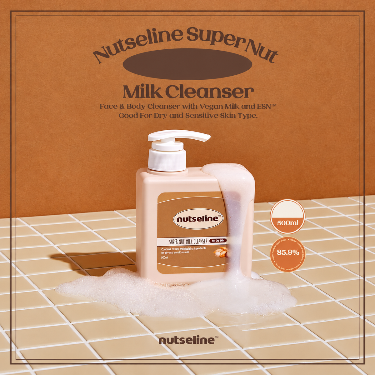 Мягкое очищающее средство для тела NUTSELINE Super Nut Milk Cleanser