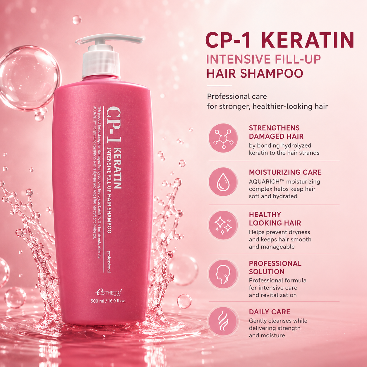 Шампунь с кератином Esthetic House CP-1 Keratin Intensive Fill-Up Hair Shampoo