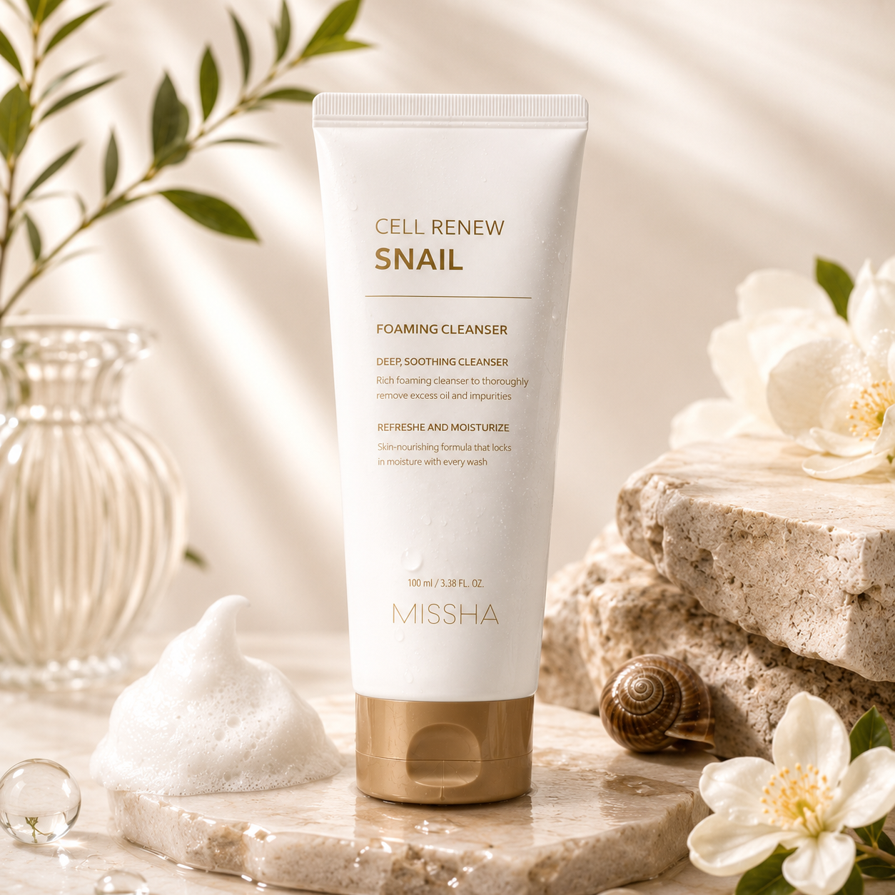 Пенка для умывания с улиточным экстрактом Missha Super Aqua Cell Renew Snail Cleansing Foam
