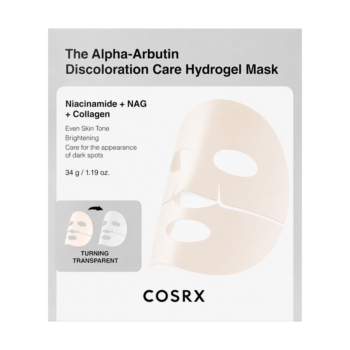 Izgaismojoša hidrogēla maska Cosrx The Alpha-Arbutin Discoloration Care Hydrogel Mask