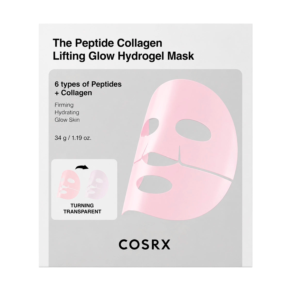 Hidrogēla liftinga maska ar peptīdiem Cosrx The Peptide Collagen Lifting Glow Hydrogel Mask