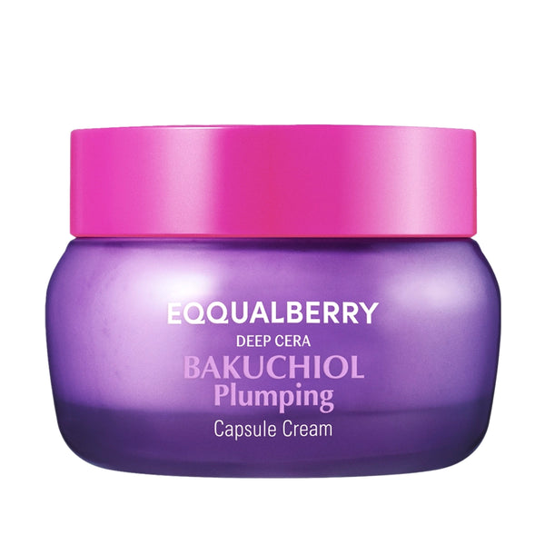 Nostiprinošs krēms ar bakučiolu EQQUALBERRY Bakuchiol Plumping Capsule Cream