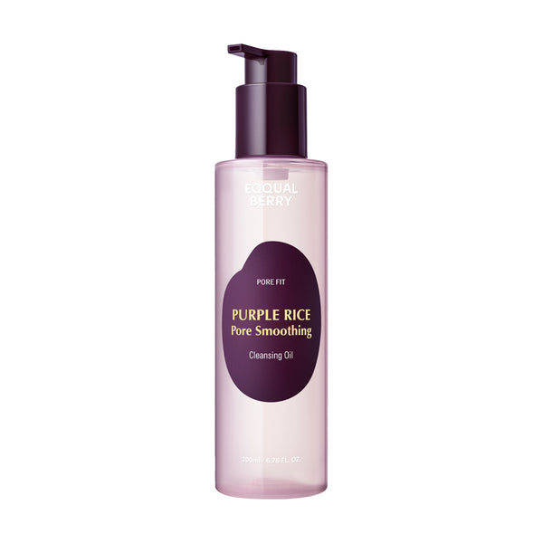 Poras attīroša un ādu izlīdzinoša hidrofilā eļļa EQQUALBERRY Purple Rice Pore Smoothing Cleansing Oil