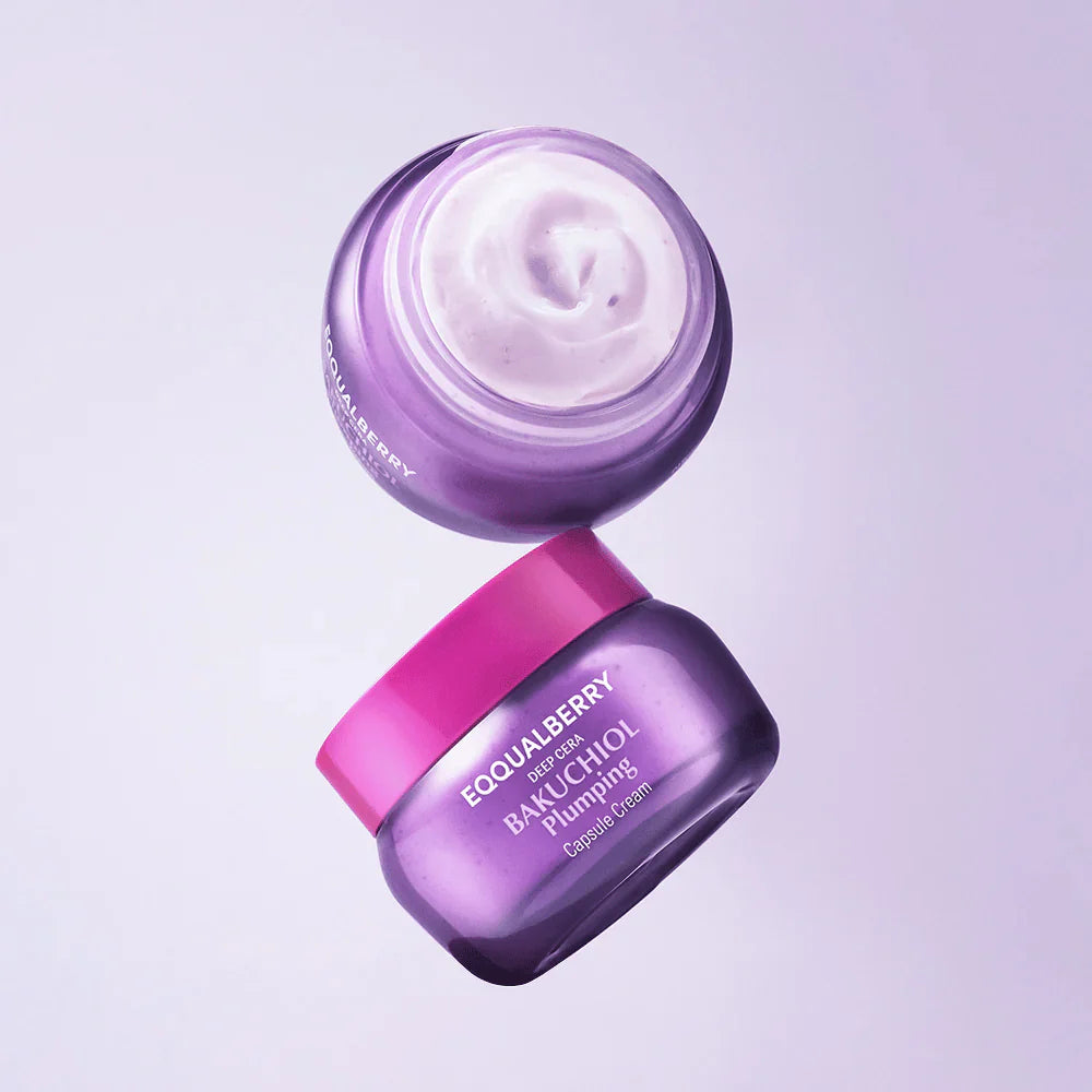 Nostiprinošs krēms ar bakučiolu EQQUALBERRY Bakuchiol Plumping Capsule Cream
