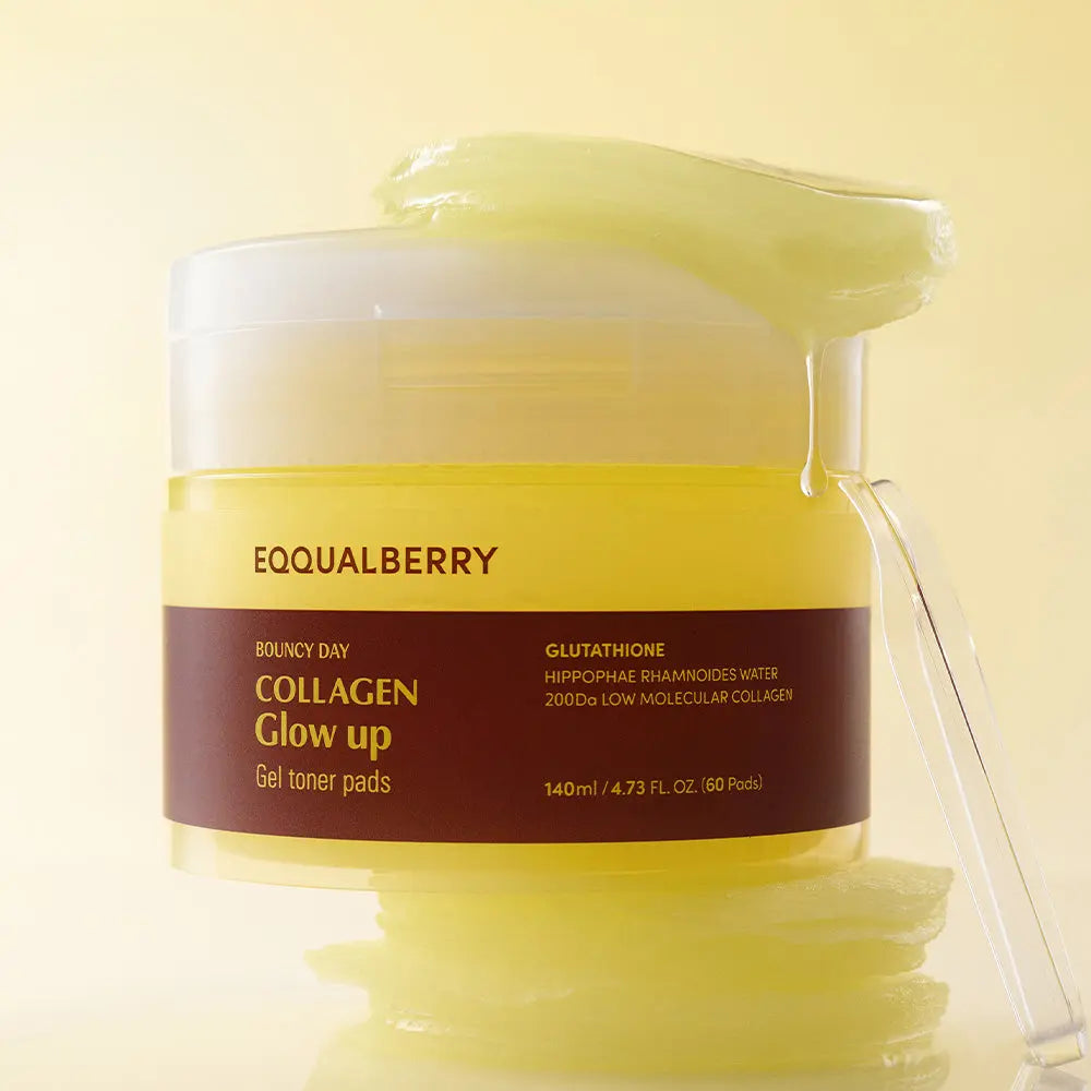 Осветляющие тонер-пэды с коллагеном EQQUALBERRY Collagen Glow Up Gel Toner Pad