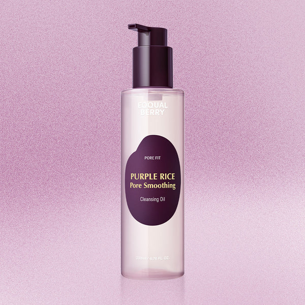 Poras attīroša un ādu izlīdzinoša hidrofilā eļļa EQQUALBERRY Purple Rice Pore Smoothing Cleansing Oil