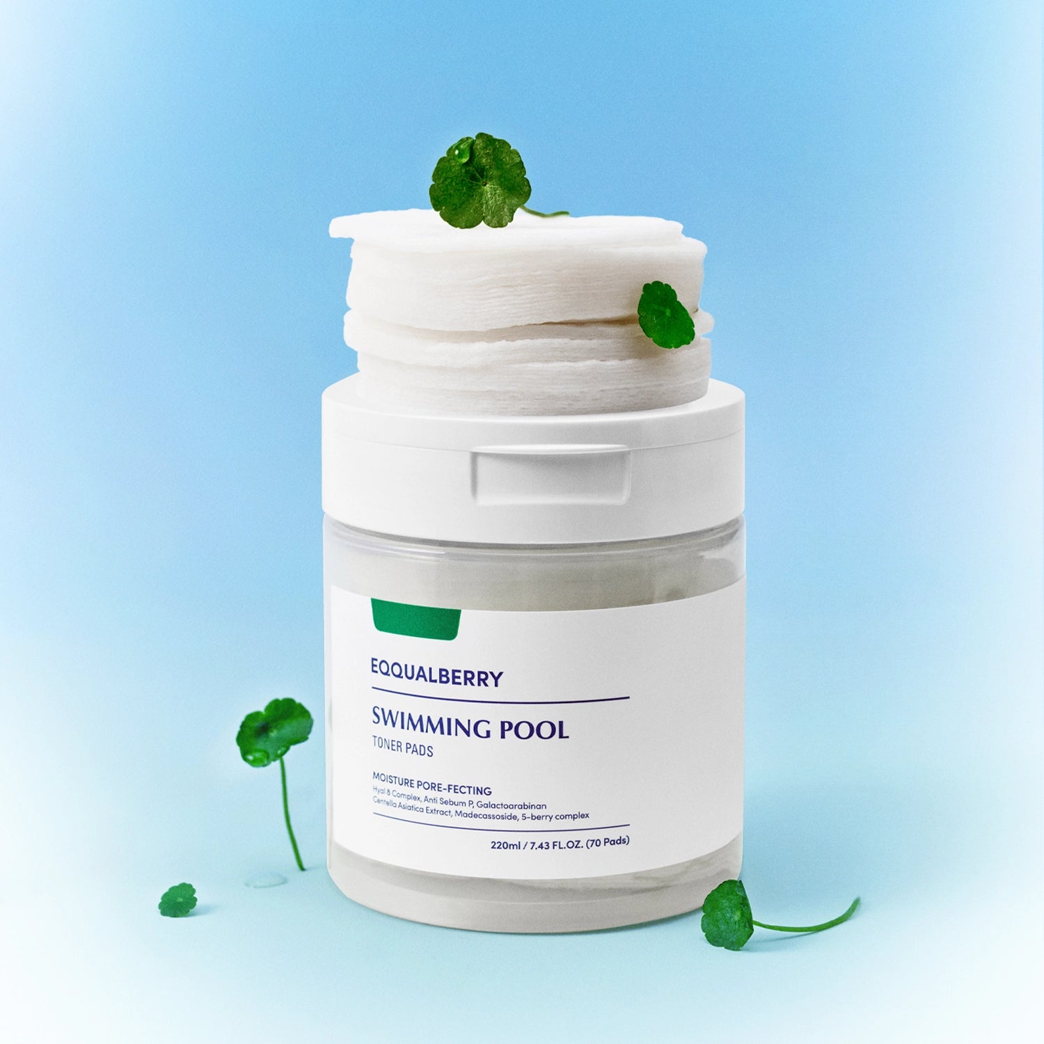 Увлажняющие и успокаивающие тонизирующие диски для лица EQQUALBERRY Swimming Pool Toner Pads
