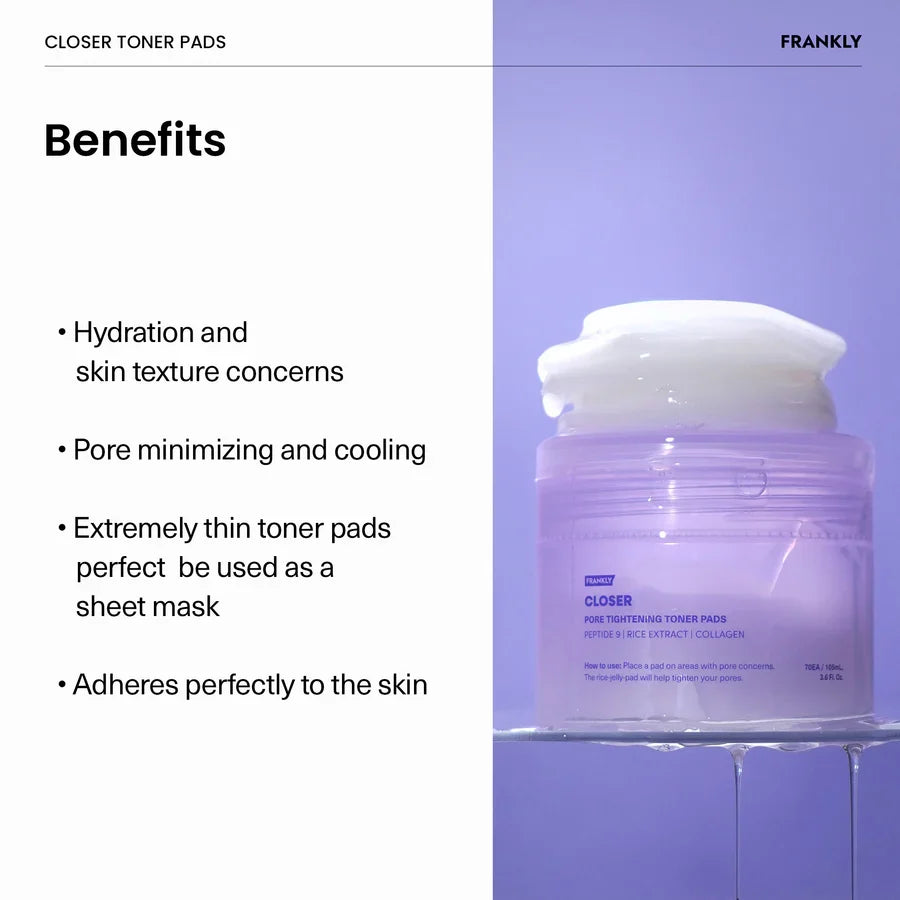 Poru sašaurinoši tonera spilventiņi FRANKLY Closer Pore Tightening Toner Pads