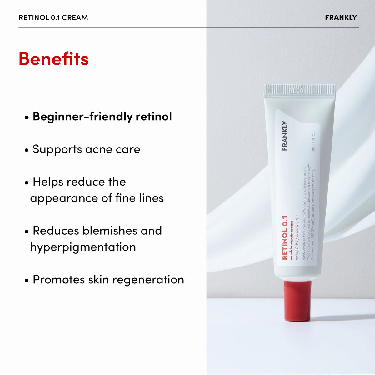 Sejas krēms ar retinolu FRANKLY Retinol 0.1 Cream