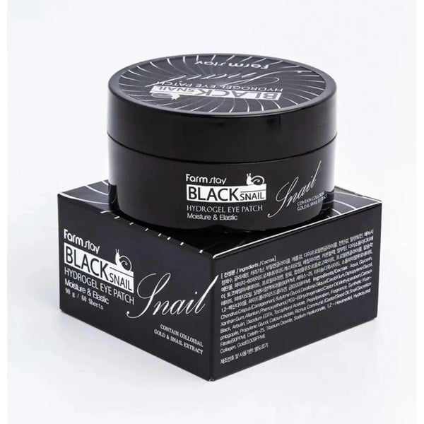 Melnā gliemežu mucīna hidrogēla acu patči FarmStay Black Snail Hydrogel Eye Patch