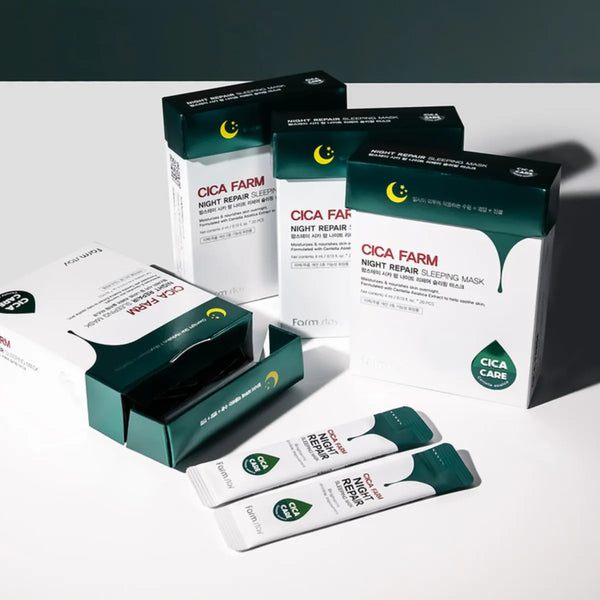 Atjaunojošā nakts maska ar Āzijas centellu Farmstay Cica Farm Night Repair Sleeping Mask