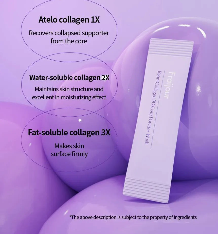 Maigs enzīmu pūderis ar kolagēnu Fraijour Retin-Collagen 3D Core Powder Wash
