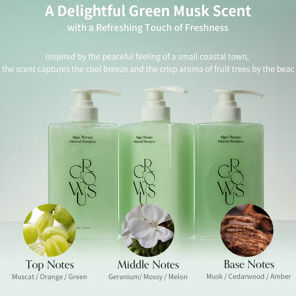 Minerālu stiprinošais šampūns ar aļģēm GROWUS Algae Therapy Shampoo