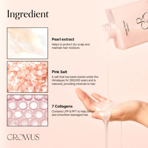 Atjaunojošs šampūns ar jūras kolagēnu Growus Damage Therapy Shampoo EX