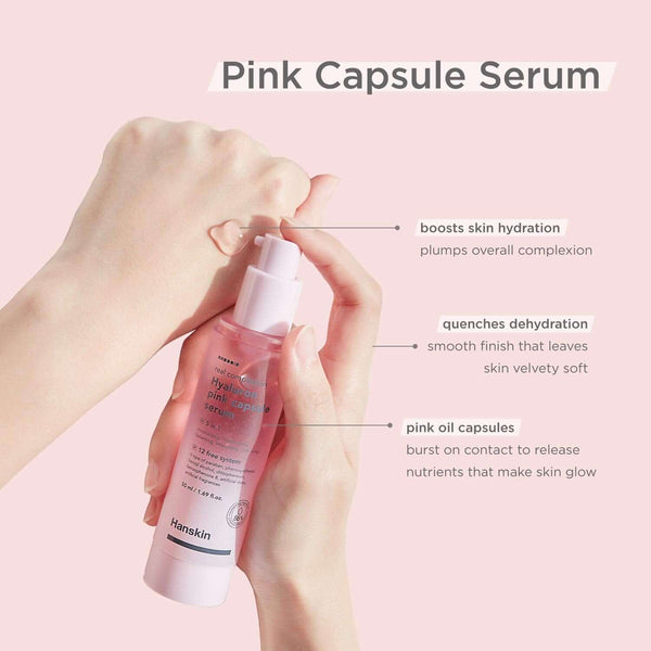Hialurona serums Hanskin Real Complexion Hyaluron Pink Capsule Serum