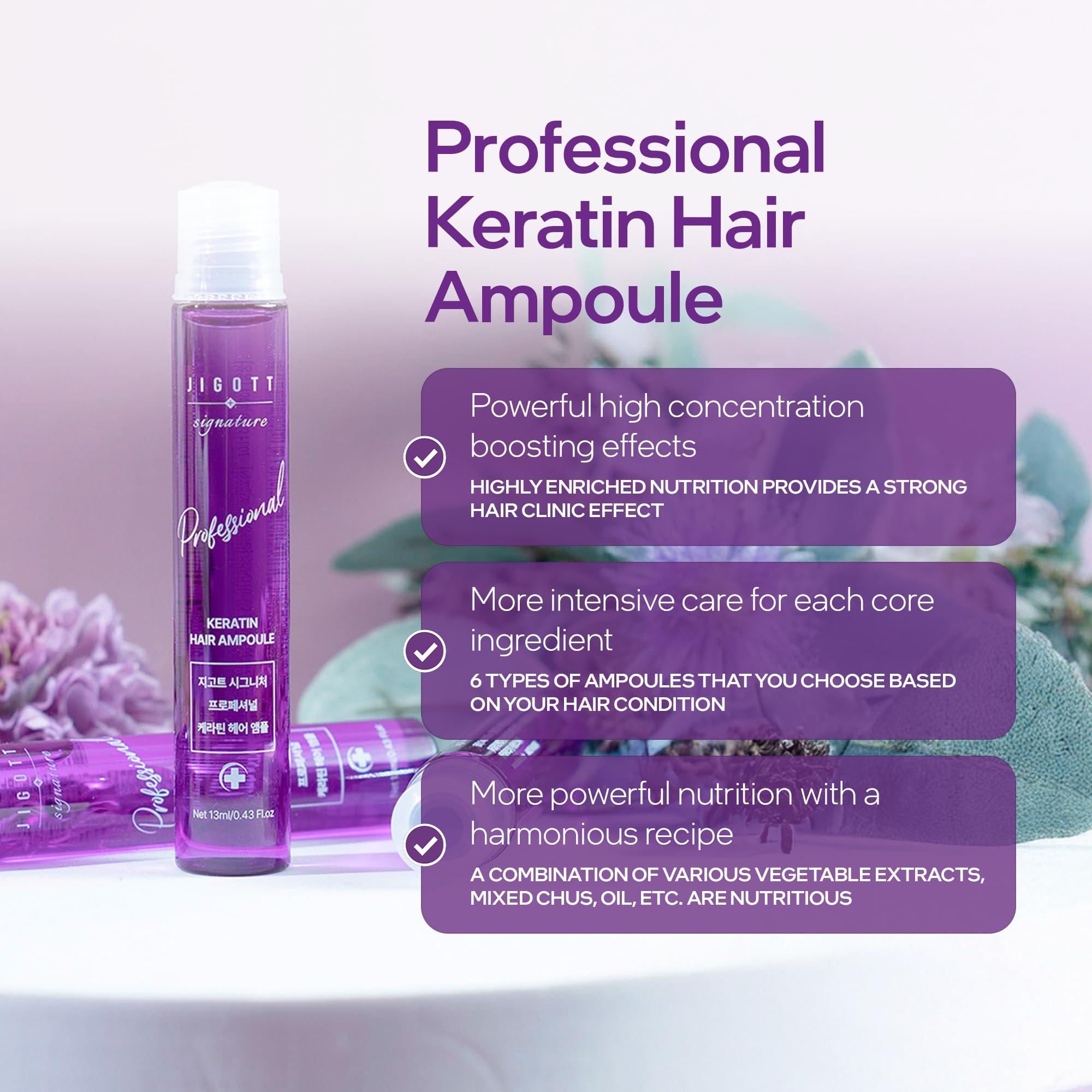 Matu ampula ar keratīnu Jigott Signature Professional Keratin Hair Ampoule