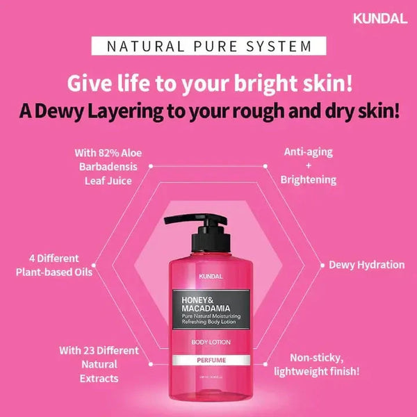KUNDAL Honey & Macadamia Body Lotion Cherry Blossom - Losjons ar Ķiršu Ziedu Aromātu