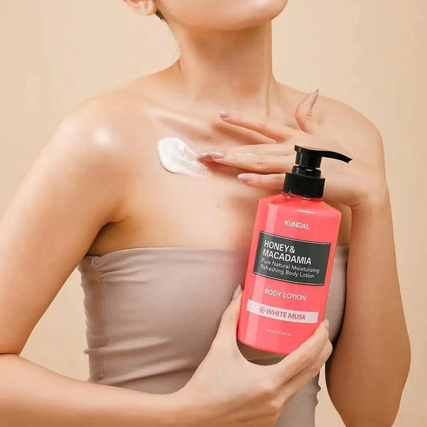 KUNDAL Honey & Macadamia Body Lotion White Musk - Ķermeņa Losjons ar Balta Muskusa Aromātu
